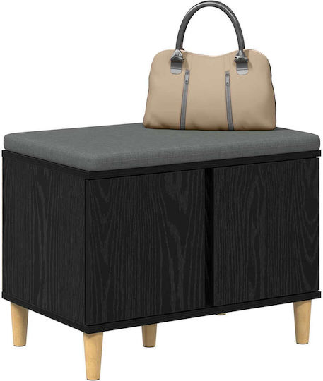 Entry Furniture with Bench Μαύρη Οξυά 60x38x46cm