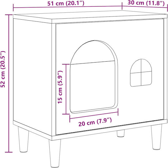Vidaxl Casă Pentru Pisici Lemn Vechi 51 X 30 X 52 Cm Lemn Prelucrat