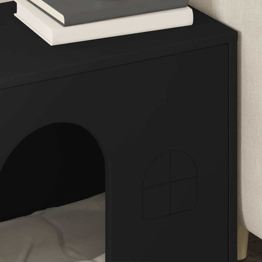 vidaxl Katzenbett Schwarz 51 x 30 x 52 cm aus bearbeitetem Holz