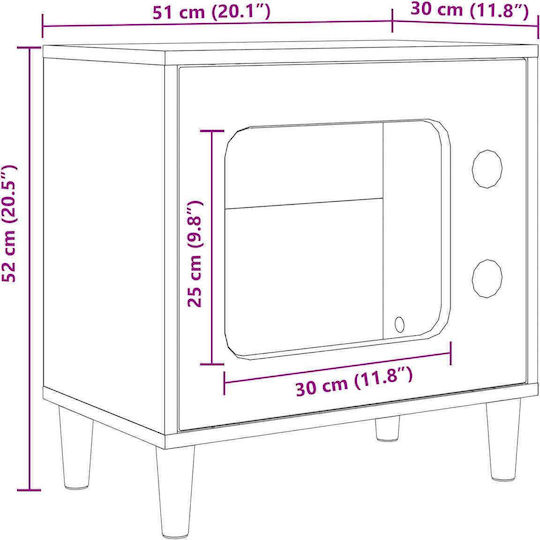 Vidaxl Σπίτι Γάτας Γκρίζο Σονομα 51 X 30 X 52 Εκ Επεξεργασμένο Ξύλο