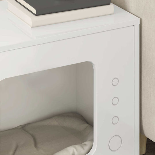 Vidaxl Cat House Glossy White 51 x 30 x 42 cm Engineered Wood