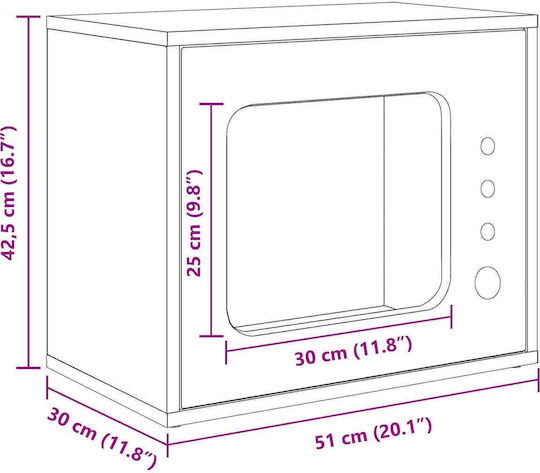 Vidaxl Cat House Sonoma 51 x 30 x 42 cm Engineered Wood