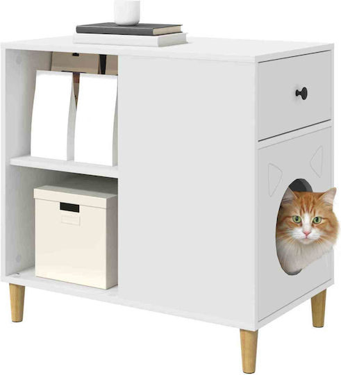 Vidaxl Cat House White 72 x 42.5 x 70 cm Engineered Wood