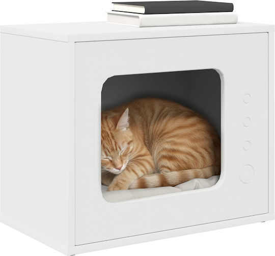 Vidaxl Cat House White 51 x 30 x 42 cm Engineered Wood