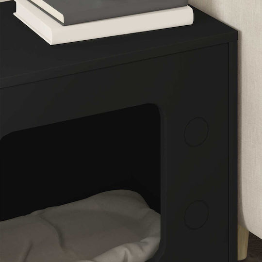 Vidaxl Cat House Black 51 x 30 x 52 cm Engineered Wood