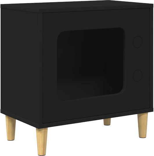 Vidaxl Cat House Black 51 x 30 x 52 cm Engineered Wood