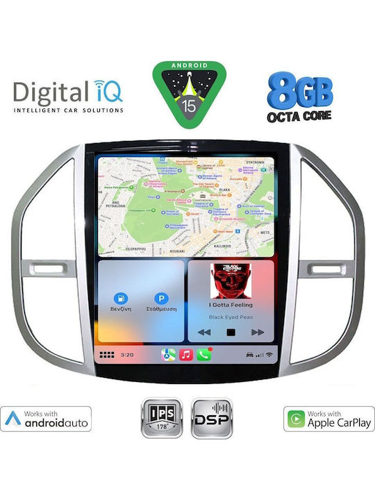 Digital IQ Auto-Audiosystem für Mercedes-Benz Vito 2015 (Bluetooth/USB/AUX/WiFi/GPS/Apple-Carplay/Android-Auto) mit Touchscreen 4.1"