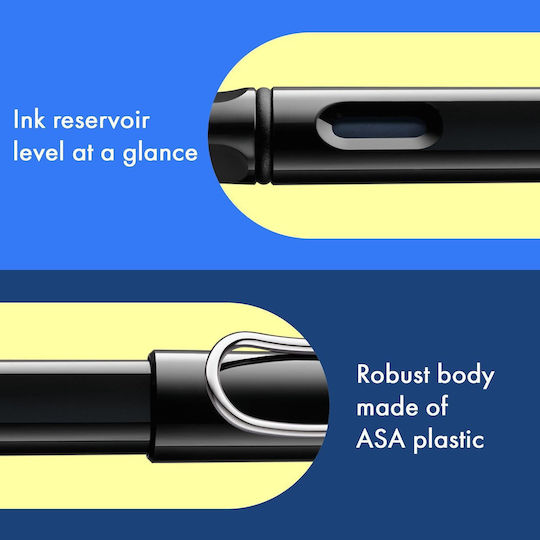Lamy Safari Set Füllfederhalter Fein Schwarze aus Kunststoff mit Schwarzer Tintenfarbe