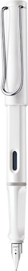 Lamy Safari 019 Πένα Γραφής Fine Λευκή από Πλαστικό με Μπλε Μελάνι
