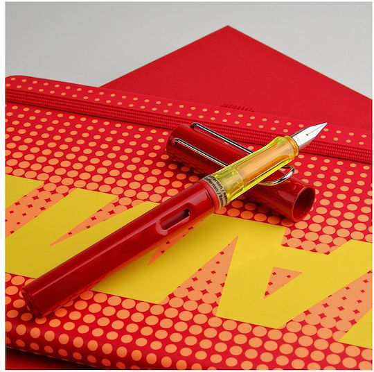 Lamy Ersatznase Füllfederhalter Fein Rote Kunststoff mit Roter Tintenfarbe und 1 Ersatzfedern