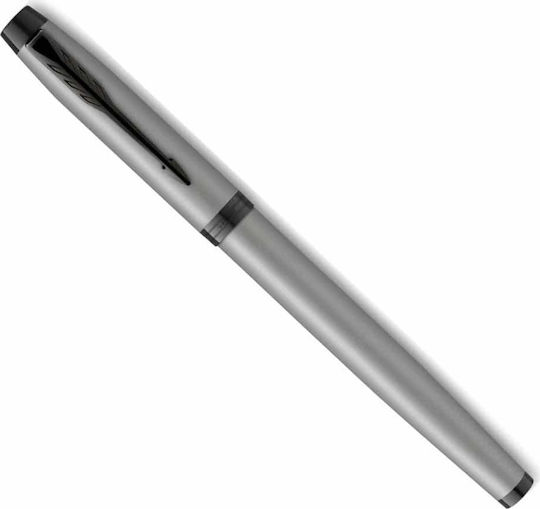 Parker Πένα Γραφής Medium Γκρι από Ατσάλι με Μαύρο Μελάνι