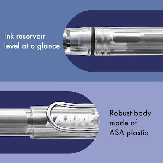 Lamy Vista Writing Pen Medium Gray made of Plastic with Blue Ink
