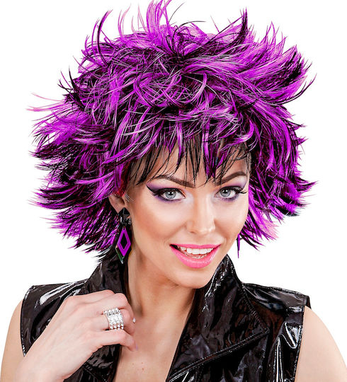Disco Karnevalsperücke Afro Lila