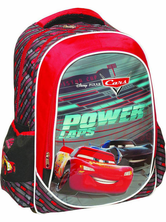 Gim Cars Build For Speed Σχολική Τσάντα Πλάτης Δημοτικού Κόκκινη με Θήκη για Παγούρι 27lt