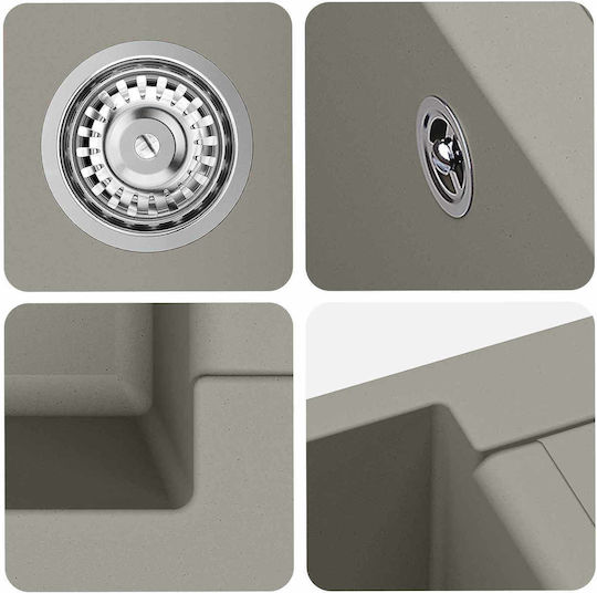 vidaXL 42028401 Ένθετος από Συνθετικό Γρανίτη Μ78xΠ50cm Γκρι