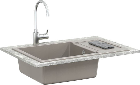 vidaXL Drop-In Chiuvetă din Granit Sintetic L78xW50cm Gri
