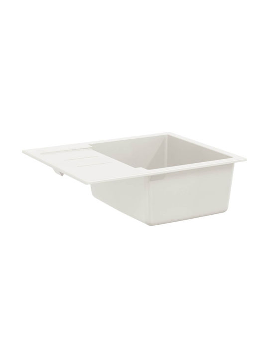 vidaXL Drop-In Sink Synthetic Granite W62xD50cm White