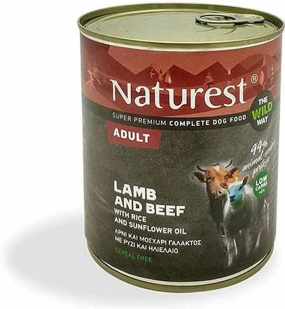 Naturest Wet Food Dogs in Cans Diet with Lamb 400gr
