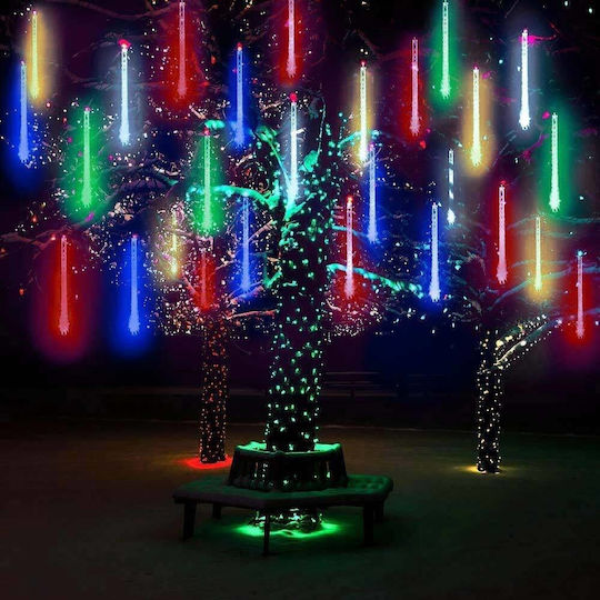 Luminite LED de 3 m, RGB, Solare, Tip Meteorit, 8 Bucăți