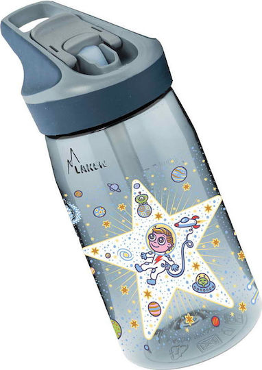Laken Kids Water Bottle Plastic with Straw Non Spill Blue 450ml