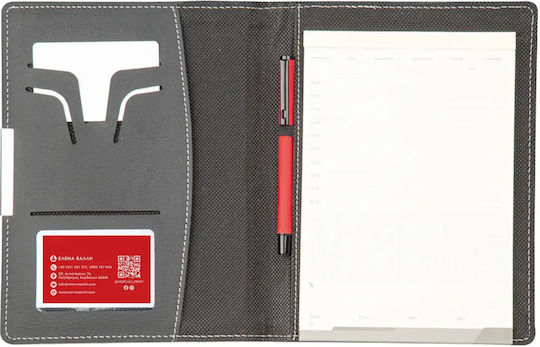 Conference Bifold Leatherette Folder Pen Case Mini Computer Card Holder Final Code Black