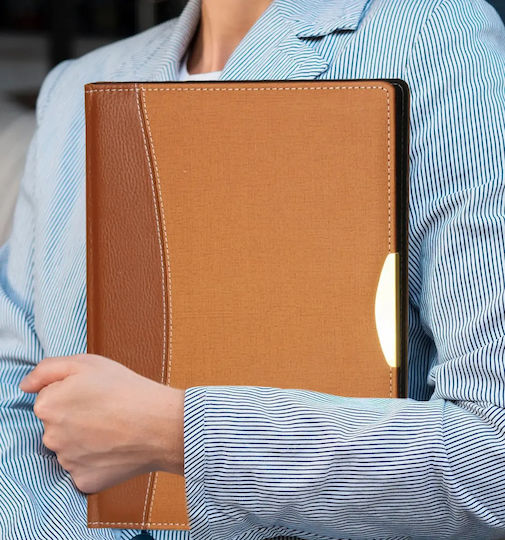 Conference Bifold Leatherette Folder Pen Case Mini Computer Card Holder Final Code Black