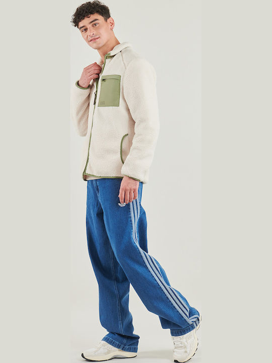 Herren Fleecejacke Silver Lining/Oil Green