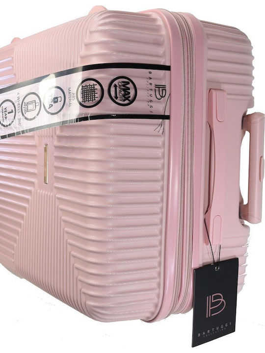 Bartuggi Großer Hartreise-Koffer Rosa mit 4 Rädern Höhe 77cm