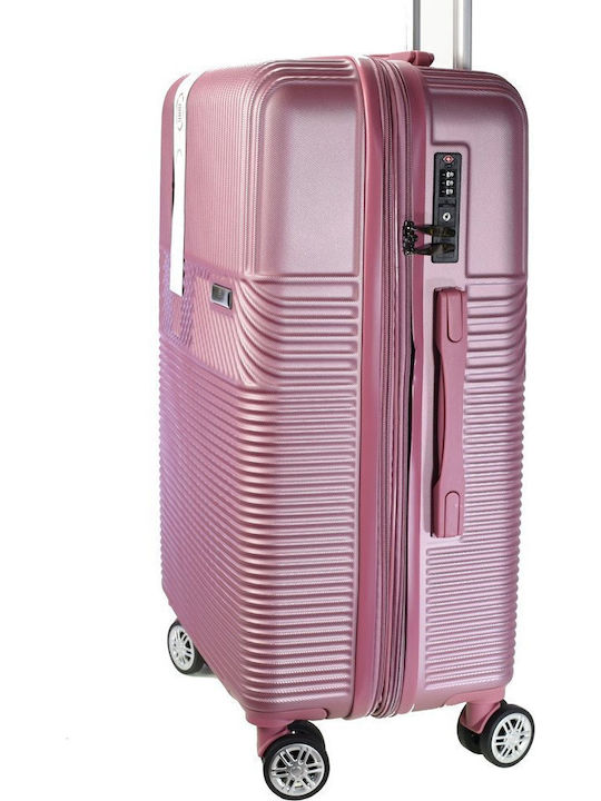 Bartuggi Mittlerer Hartschalenkoffer Rosa mit 4 Rädern Höhe 65cm