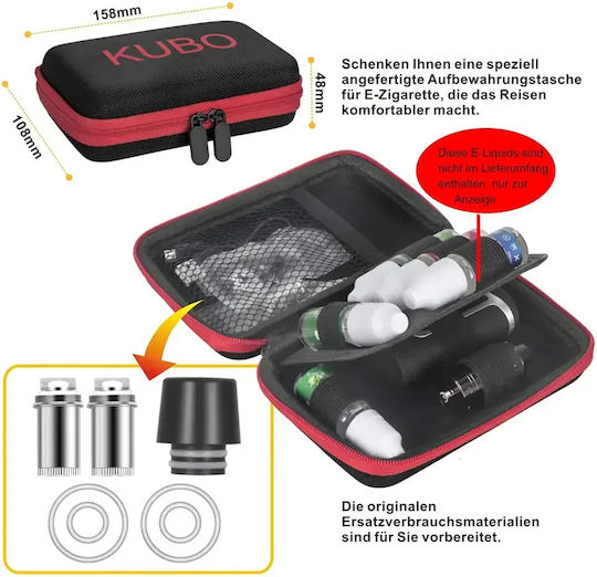 Electronic Cigarette Kubo Lz80w # 80 W Mod Kit 2000 Mah Box Mod 2000mAh 80W Μαύρο