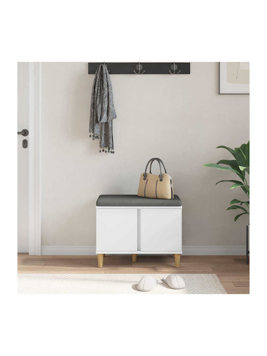 Mobilier de Intrare cu Bancă Alb 60x38x46cm