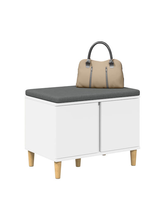 Mobilier de Intrare cu Bancă Alb 60x38x46cm