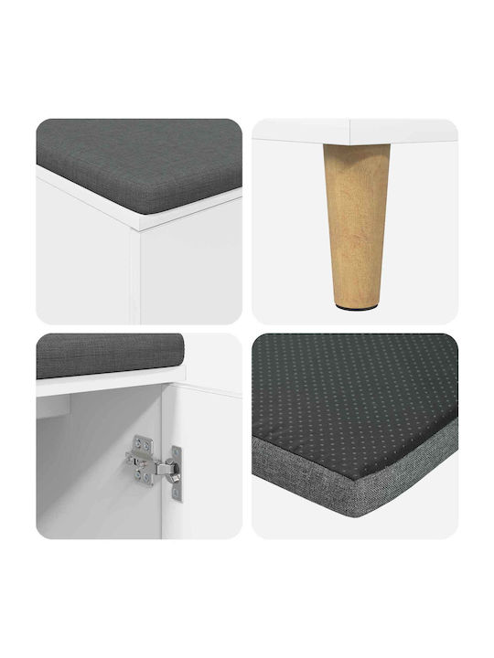 Mobilier de Intrare cu Bancă Alb 60x38x46cm