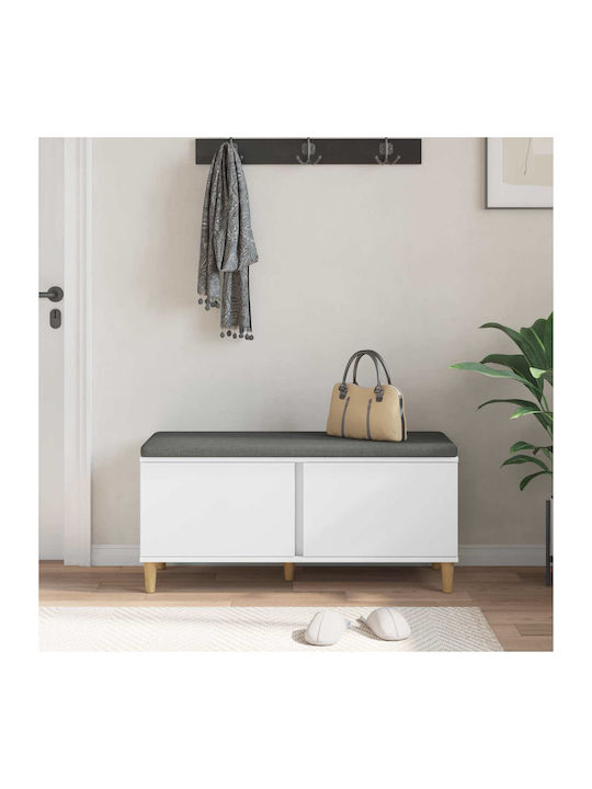 Mobilier de Intrare cu Bancă Alb 60x38x46cm