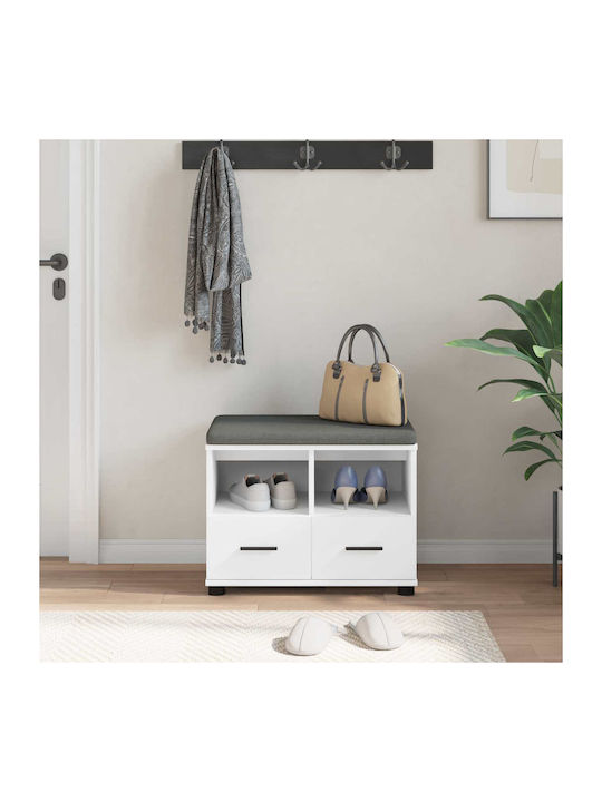 Mobilier de Intrare cu Bancă Alb 60x38x46cm