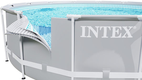 Intex Prism Frame Runde Schwimmbecken PVC 4485l mit Metallic-Rahmen Grau