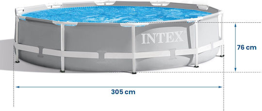 Intex Prism Frame Runde Schwimmbecken PVC 4485l mit Metallic-Rahmen Grau