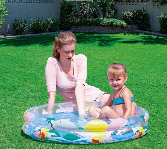 Bestway Piscină Rotundă Pentru Copii 74lt Gonflabilă 91x20cm Transparentă