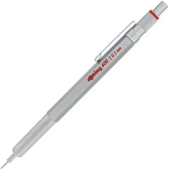 Rotring 600 Mechanical Pencil for Drawing Metallic 1pcs Silver