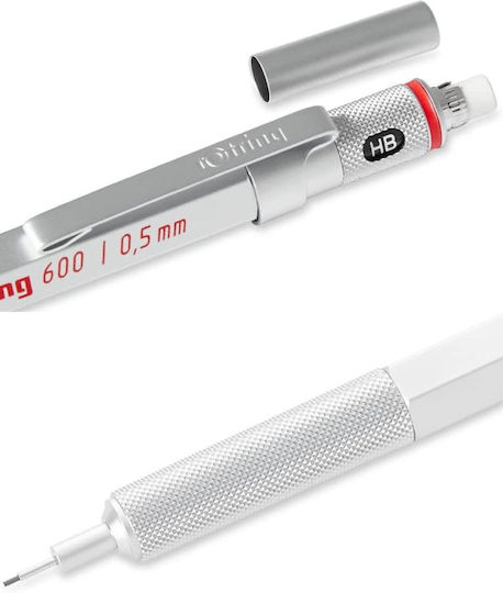 Rotring 600 Mechanical Pencil for Drawing Metallic 1pcs Silver