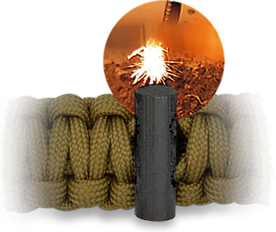 Albainox Paracord Schlüsselanhänger mit Feuerstein