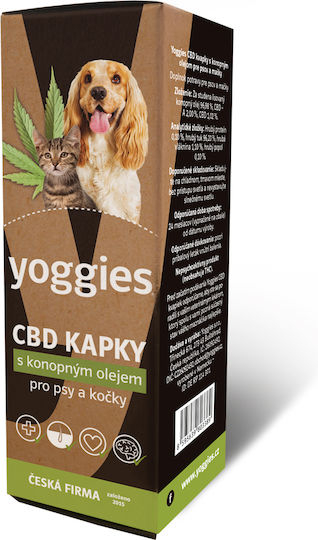 Φυτικές Σταγόνες Κάνναβης 3 2% Σκύλους Γάτες Yoggies 30 Ml