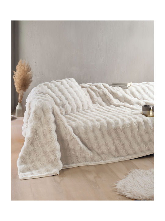 Rythmos Rabbit Four-Seater Sofa Fur Throw 180x330cm Taupe 117-112-053