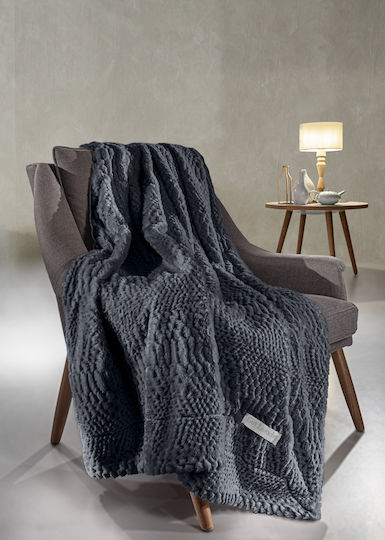 Комплект Покривка Триместен Диван Crusty Carbon 170x300 + Калъфка 48x48+3