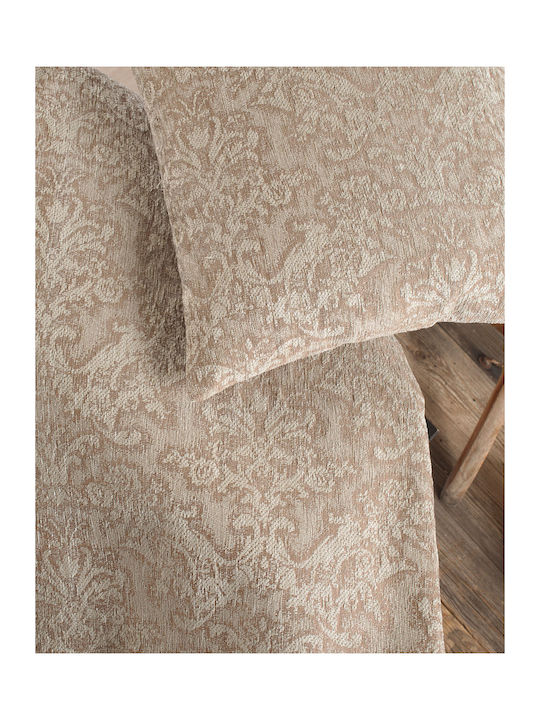 Rythmos Bianco Ριχτάρι Πολυθρόνας Δύο 'Οψεων Chenille 180x160εκ. Μπεζ