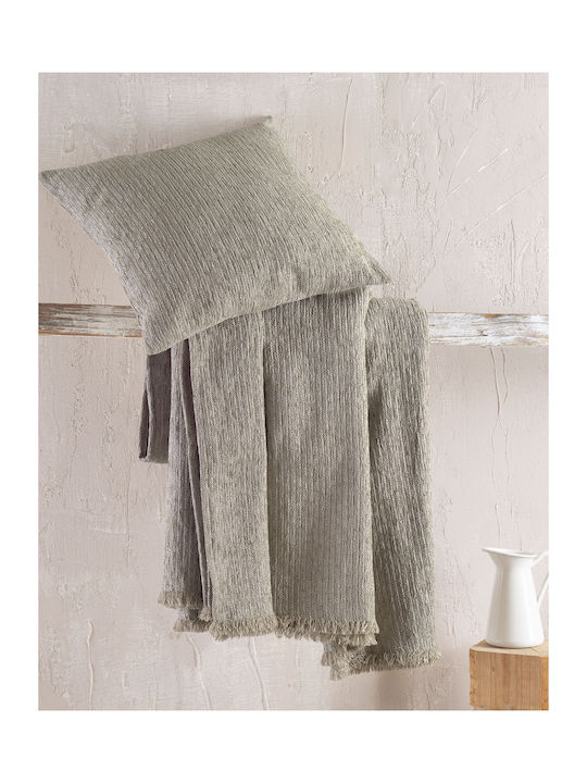 Rythmos Hansel Ριχτάρι Πολυθρόνας Chenille 180x160εκ. Ανοιχτό Μπεζ 117-175-3022