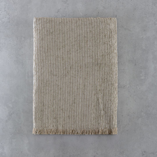 Rythmos Hansel Ριχτάρι Πολυθρόνας Chenille 180x160εκ. Ανοιχτό Μπεζ