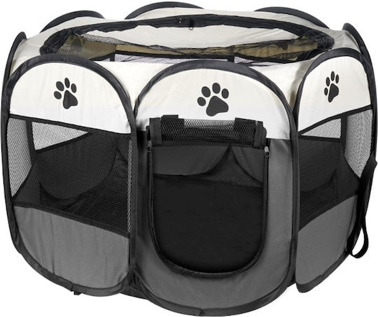 Leobert Foldable Park Dog & Cat made of Fabric in Gray Color 74 x 74 x 43cm