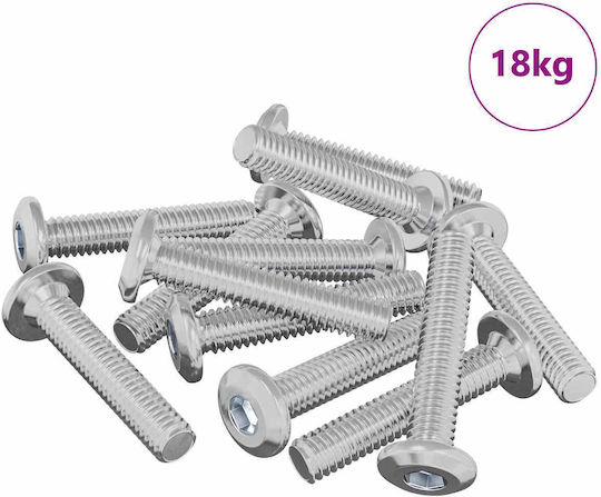 vidaXL Wood Bolts Hexagon Metallic 2647pcs 18kg