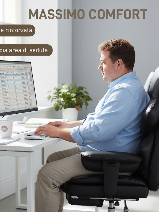 HomCom HomCom Bürostuhl Mit Einstellbaren Armen Schwarz Pu Leder